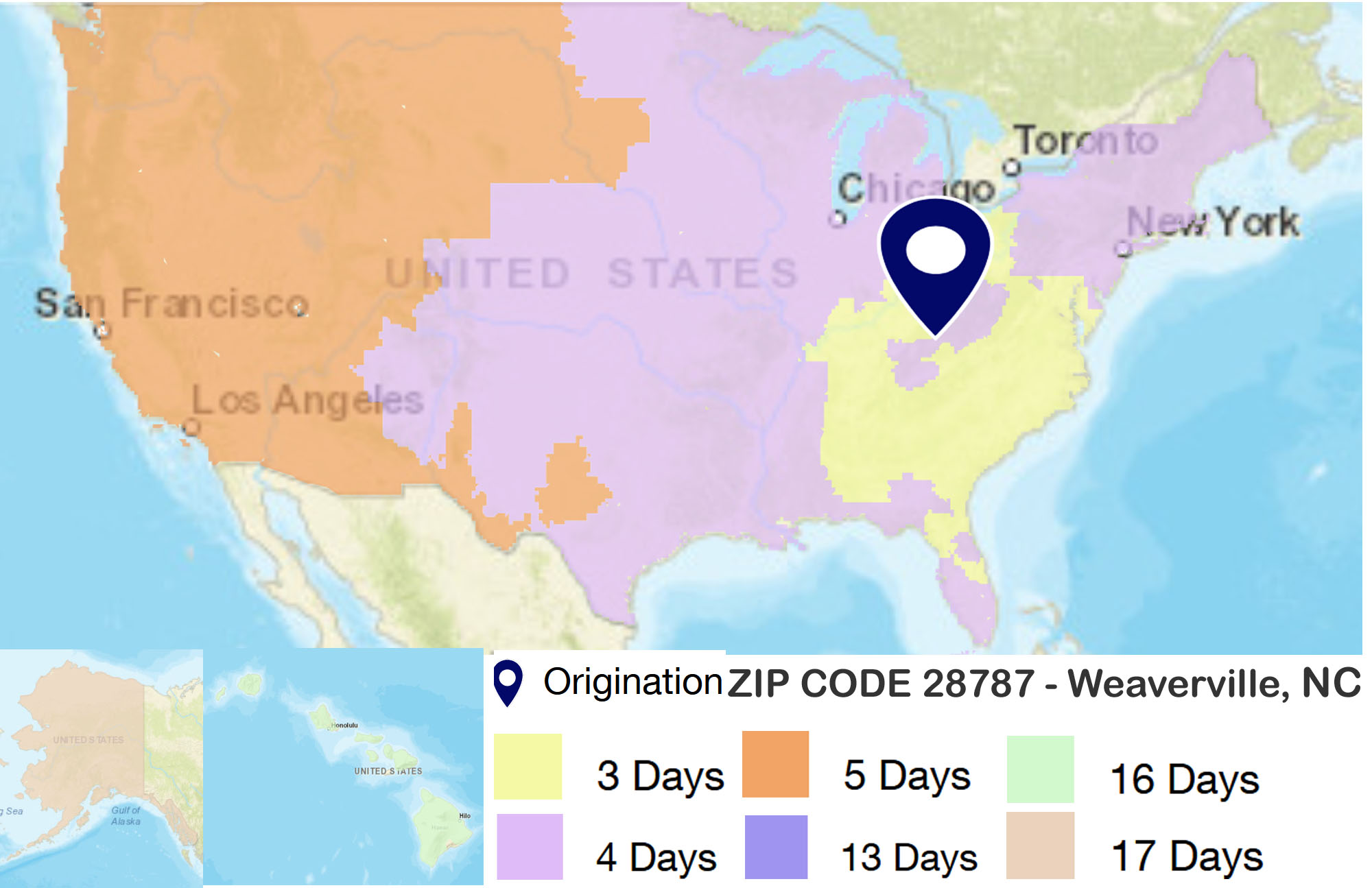 Shipping Maps - Time in Transit