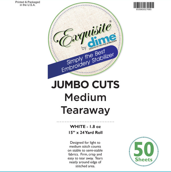 Exquisite Jumbo Cuts Medium Cutaway - White - Fifty 15 In x 24 In Sheets