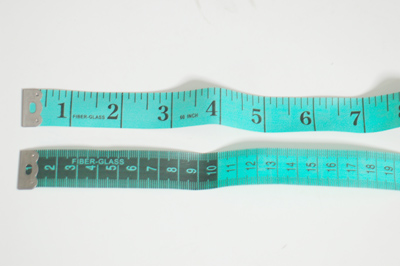 5' Sewing Tape Measure Fiberglass - U.S. and Metric - White with Red